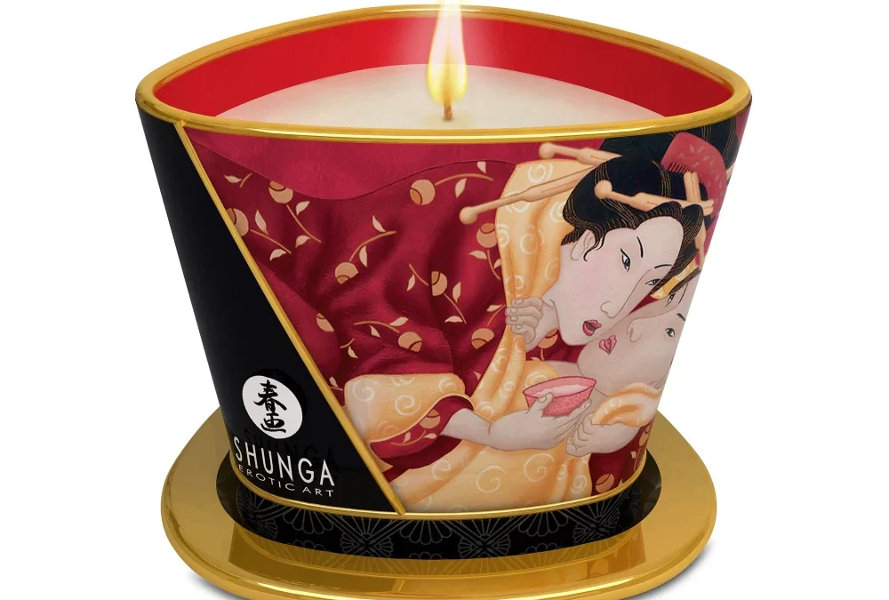Bougie De Massage Shunga Vin Pétillant Fraise 170 ml