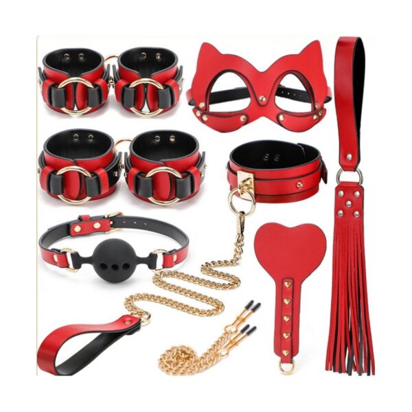 Coffret BDSM Luxury Rouge Noir 8 pièces – Image 2