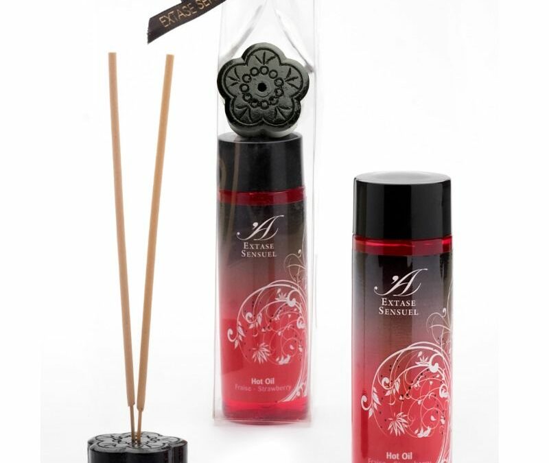 Coffret Huile de Massage Phéromones Chauffante Fraise