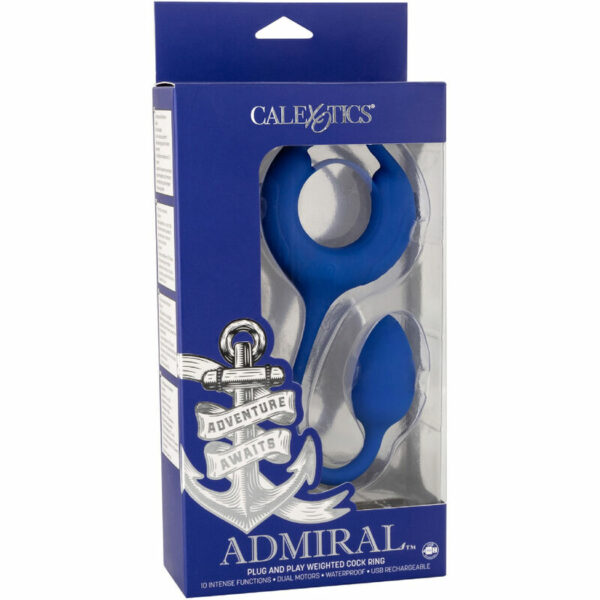 Anneau Vibrant et Plug Anal Lesté Admiral Bleu – Image 7